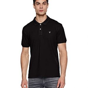 Allen Solly Men's Regular Fit T-shirt (AMKP317G04249_Jet Black_M)