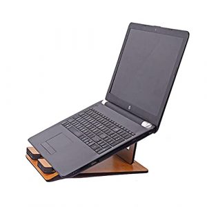 GKD Laptop Stand Portable and Compatible with HP Dell Lenovo MacBook Laptop Raiser Unique Gifts for corporates, Professionals and Students (Bamboo Made in India Eco Friendly)
