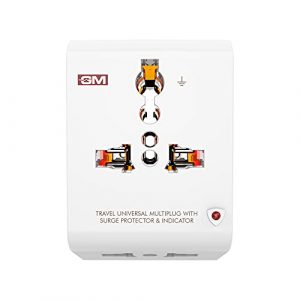 GM 3012 3 Pin Travel Universal Multi-Plug with Surge Protector & Indicator