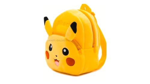 HERITI COLLECTION -1st quality youngman velvet soft fabric .1 to 6 year boys & girls kids bag,school bsg ,picnic bag multi-porpose use PIKACHU 14lt