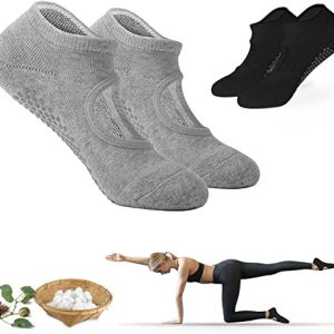 KEYOZA Yoga Socks for Women , Non Slip Grip Socks Ideal for Yoga, Pilates, Pure Barre, Ballet, Dance, Barefoot Workout Fitness , Hospital Socks Moisturizing Socks for Foot Care - 1 Pairs