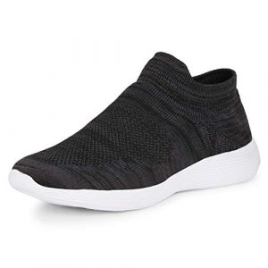 Kraasa Socksfit Sports Shoes for Men | Walking Shoes | Casual Sneakers | Running Shoes for Men Black