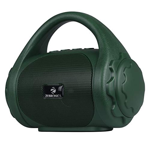 Zebronics ZEB-COUNTY 3 W Wireless Bluetooth Portable Speaker With Supporting Carry Handle, USB, SD Card, AUX, FM & Call Function. (Green)