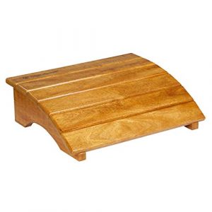 Classic Woodcraft wooden footrest, foot stool, Ergonomic design made of quality wenge wood melamine matt finish, Home, Work and office, PC use, Compact (L 15"X W 11"X H 4.5")