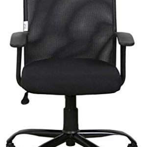 FC Executive Office Chair, Home Study Chair, Desk Chair, Adjustable Height, Tilting Push Back Cushion Seat with Locking Seat Revolving Chair (Iron, Black)