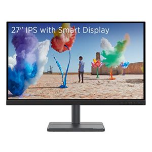 Lenovo L-Series 68.6 cm (27 inch) FHD IPS Ultraslim Monitor | 16.7 Million Colors, 75Hz, AMD FreeSync, HDMI, Tilt, VESA Mount, TUV Eye Comfort, Smart Display Customization with Lenovo Artery - L27e-30