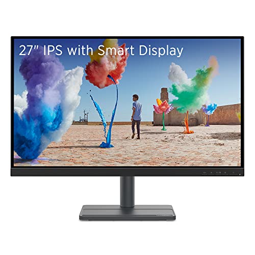 Lenovo L-Series 68.6 cm (27 inch) FHD IPS Ultraslim Monitor | 16.7 Million Colors, 75Hz, AMD FreeSync, HDMI, Tilt, VESA Mount, TUV Eye Comfort, Smart Display Customization with Lenovo Artery - L27e-30