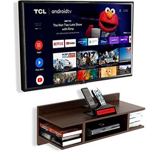 Lu Sea Wud TV Cabinet Wall Shelves, Smart LED TV Entertainment Unit Wooden Set Top Box Stand | TV Stand Wall Shelf for Living Room Stylish | Hanging Rack Organizer | Home Decor Furniture - Ideal Upto 32" LED TV (Colour- Brown)