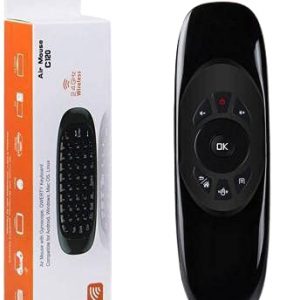 Microware C120 3D Somatic Handle Wireless Air Mouse + QWERTY Keyboard + Remote Control with Nano USB Receiver for Home Entertainment