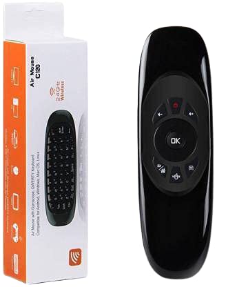 Microware C120 3D Somatic Handle Wireless Air Mouse + QWERTY Keyboard + Remote Control with Nano USB Receiver for Home Entertainment