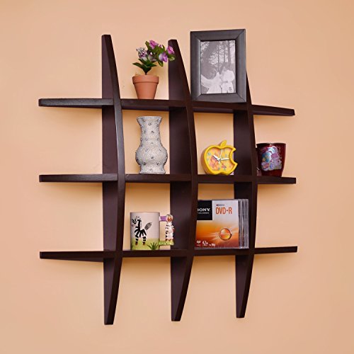VANIYA CRAFTS™ Globe Shape Wall Shelf Tier Rack Wall Mounted Shelf for Home Decoration Storage Kids Living Drawing Room Office (Brown)