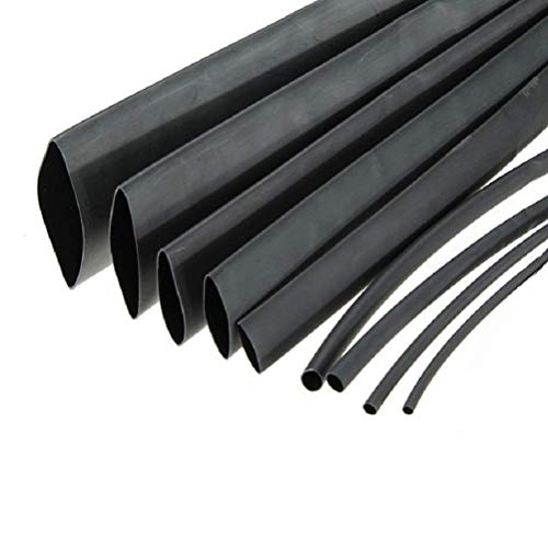 SHELFKEY BLACK POLYOLEFIN HEAT SHRINK TUBE(SLEEVE) 10MM / 12MM / 15MM / 18MM (EACH 1 MTR)