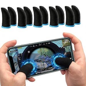 TEVOTALK Gaming Finger Sleeves (10 Pcs) for Mobile Game Touchscreen Thumb Gloves Set Anti-Sweat Breathable Covers for Playing Mobile Phone Games PUBG | BGMI | COD | FREEFIRE | FORTNITE (10)