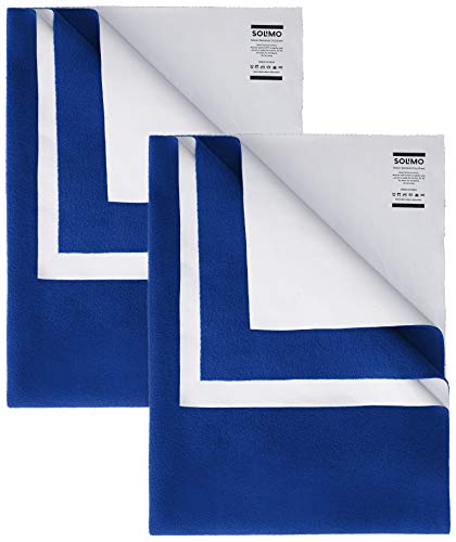 Amazon Brand - Solimo Cotton Baby Water Resistant Dry Sheet Small 70Cm X 50Cm Royal Blue