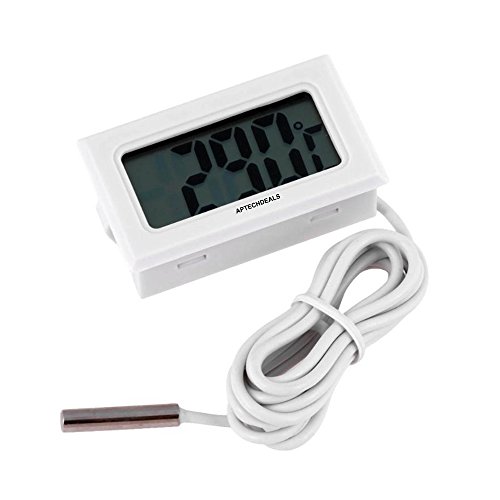 AptechDeals Mini LCD digital thermometer sensor wired for Room temperaure/fridges, Indoor Outdoor Portable Pocket LCD Electronic Temperature Meter Tester Instant Read Thermocouple
