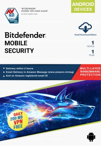 Bitdefender - 1 Device,1 Year - Mobile Security | Android| Latest Version | Email Delivery in 2 Hours- No CD |