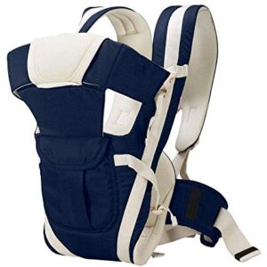Chinmay Kids 4-in-1 Adjustable Baby Carrier Cum Kangaroo Bag/Honeycomb Texture Baby Carry Sling/Back/Front Carrier for Baby with Safety Belt and Buckle Straps (Blue)