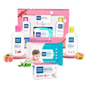 Mee Mee Bundle of Joy Gift Set for New Born Baby with Baby Bathing kit and Wet Wipes