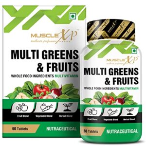 MuscleXP Multi Greens and Fruits Multivitamin with Fruit, Vegetable and Herbal Blend - 60 Tablets