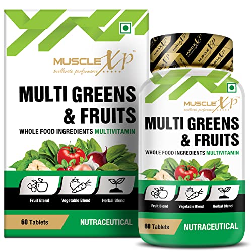 MuscleXP Multi Greens and Fruits Multivitamin with Fruit, Vegetable and Herbal Blend - 60 Tablets