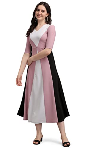 PURVAJA Women's Maxi Empire Waist Dress (Lucy-416-LV-BL-M_Light Violet_M)